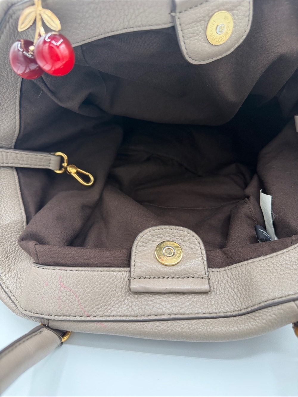 Marc by Marc Jacobs Leather Shoulder Hobo Bag Taupe - Picture 7 of 9